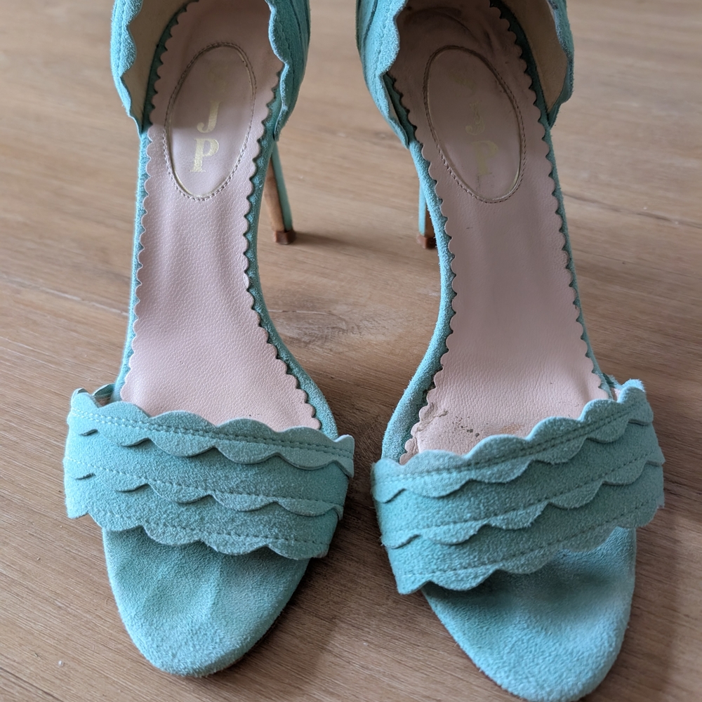SJP by Sarah Jessica Parker Scalloped Aqua Heels